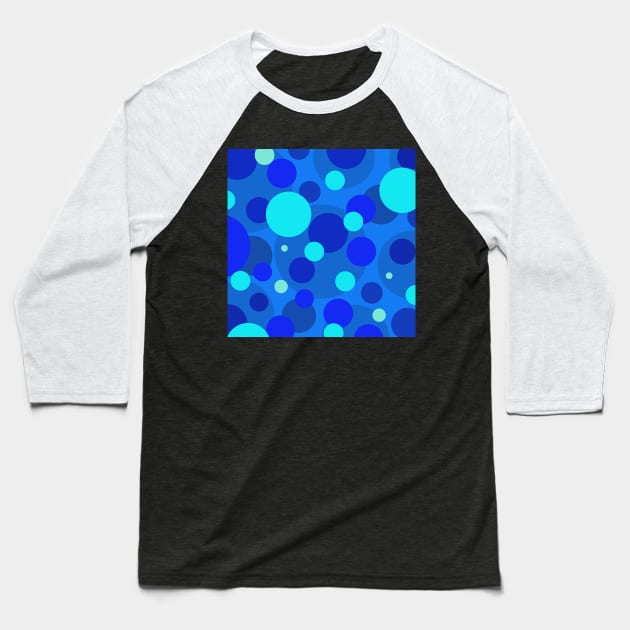 blue pop art bubbles Baseball T-Shirt by pauloneill-art